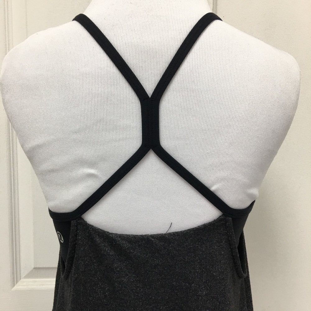 Lululemon Black Gray Tank Top Size 4 - Picture 3 of 7